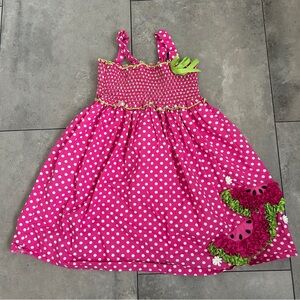 Bonnie Jean pink polka dot ruffle watermelon dress 5